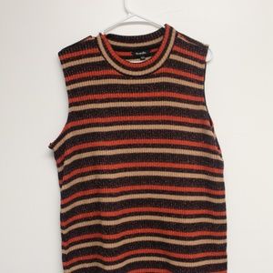 Metallic Striped High-Neck Rib Top by Simply Be